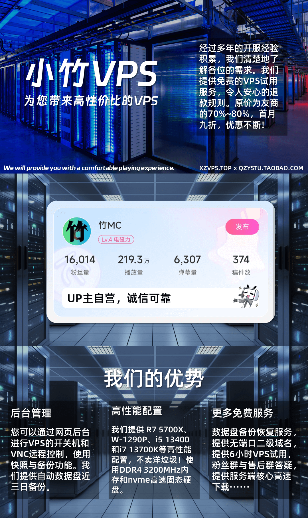 图片[1] - 我的世界 服务器 VPS 联机开服不卡 远程桌面 小竹VPS Minecraft - 秋竹源小铺